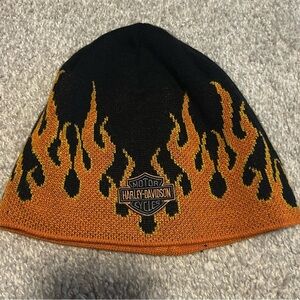 Harley-Davidson Black and Orange Flame Beanie